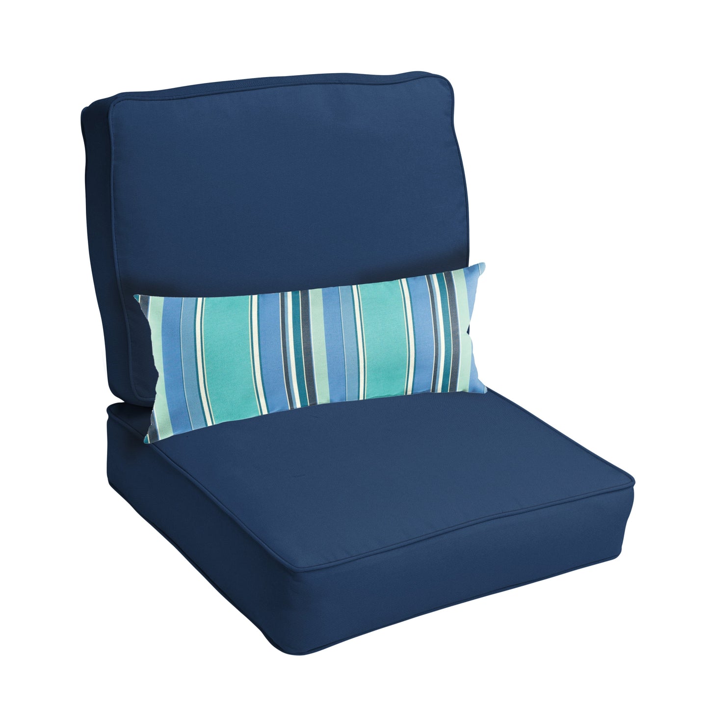 Sorra Home Oakley Sunbrella Solid Indoor/ Outdoor Corded Chair Cushion Set and Lumbar Pillow