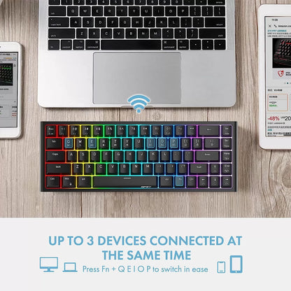 NPET K10 Wired Gaming Keyboard, LED Backlit, Spill-Resistant Design, Multimedia Keys, Quiet Silent USB Membrane Keyboard for Desktop, Computer, PC (Black)
