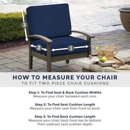 ARDEN Outdoor Plush Modern Tufted Blowfill Deep Seat Set, 24 x 24