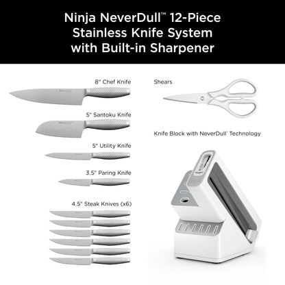 Ninja NeverDull Essential Knife System 12 Piece Set K22012WH