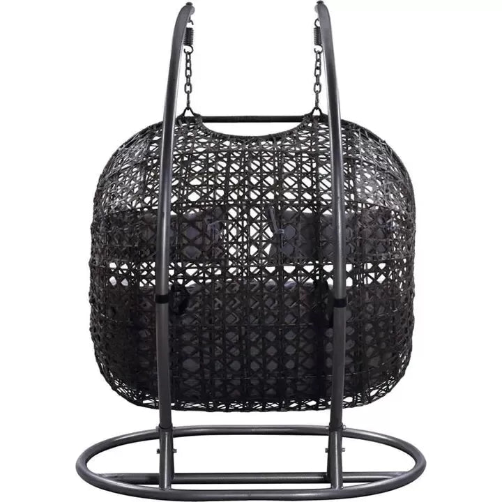 Patio Wicker Swing Chair With Stand Rain Cover Included