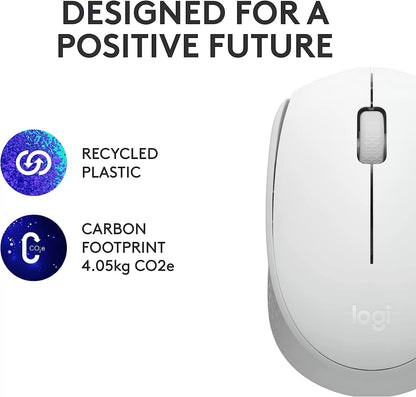 Logitech M170 Wireless Mouse for PC, Mac, Laptop, 2.4 GHz with USB Mini Receiver, Optical Tracking, 12-Months Battery Life, Ambidextrous - Blue Grey