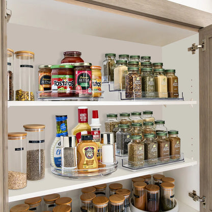 Sorbus Spices Organizer Set with Lazy Susan and 3-Tier Spice Shelf - 10" L x 9.25" W x 4" H