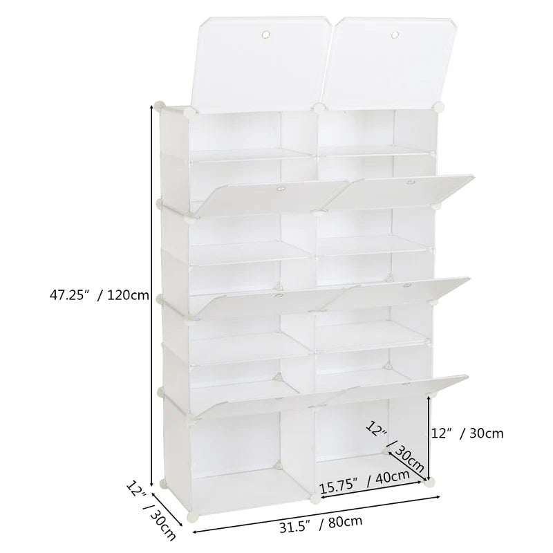 Portable Shoe Rack Organizer 66-72 Pair Tower Shelf Storage Cabinet