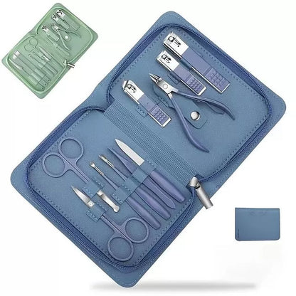 22pcs Professional Nail Clippers Pedicure Kit  Stainless Steel Toenails Nail Files Ear Spoon, Grooming Kit For Travel