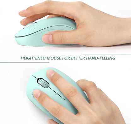 seenda Wireless Mouse, 2.4G Noiseless Mouse with USB Receiver - Portable Computer Mice for PC, Tablet, Laptop with Windows System - Mint Green