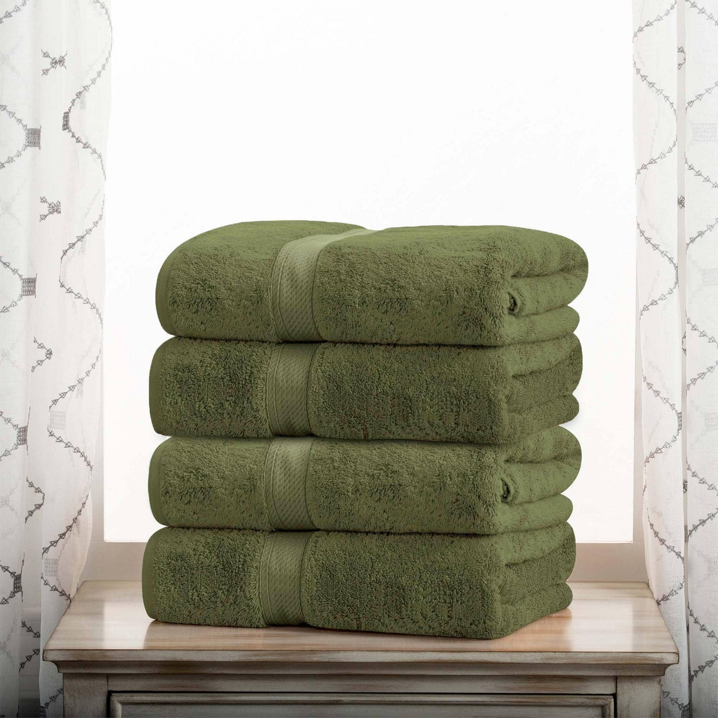 Superior Egyptian Cotton Pile Heavyweight Bath Towel Set of 4