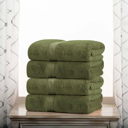 Superior Egyptian Cotton Pile Heavyweight Bath Towel Set of 4