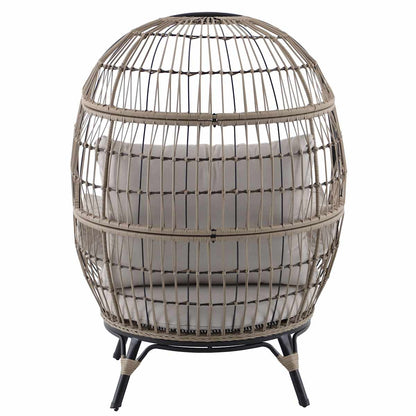 Paloma Taupe Wicker with Sand Cushions Oversized Patio Egg Chair