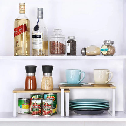Stackable Kitchen Cabinet Shelves Organizer