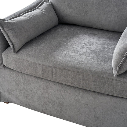 Miles Slipcovered Armchair with Large Ottoman