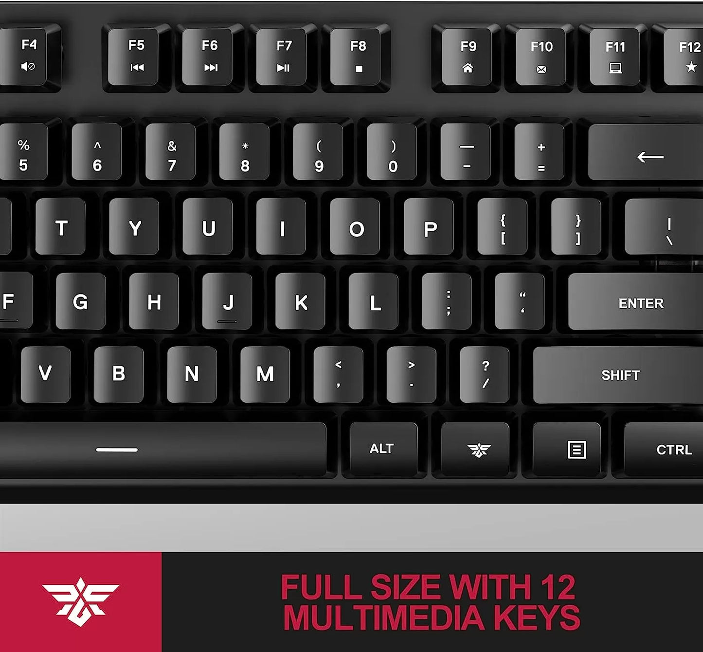 NPET K10 Wired Gaming Keyboard, LED Backlit, Spill-Resistant Design, Multimedia Keys, Quiet Silent USB Membrane Keyboard for Desktop, Computer, PC (Black)