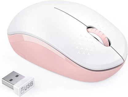 seenda Wireless Mouse, 2.4G Noiseless Mouse with USB Receiver - Portable Computer Mice for PC, Tablet, Laptop with Windows System - Mint Green