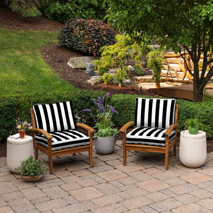 ARDEN Outdoor Plush Modern Tufted Blowfill Deep Seat Set, 24 x 24