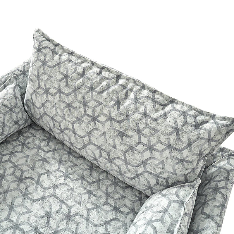 Miles Slipcovered Armchair with Large Ottoman