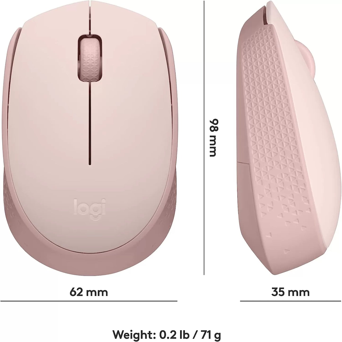 Logitech M170 Wireless Mouse for PC, Mac, Laptop, 2.4 GHz with USB Mini Receiver, Optical Tracking, 12-Months Battery Life, Ambidextrous - Blue Grey