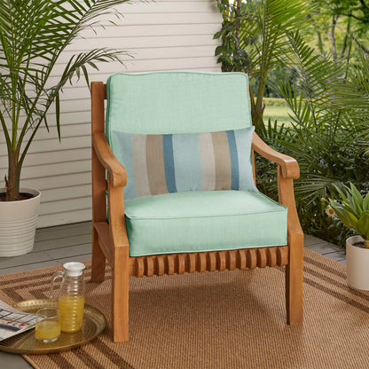 Sorra Home Oakley Sunbrella Solid Indoor/ Outdoor Corded Chair Cushion Set and Lumbar Pillow