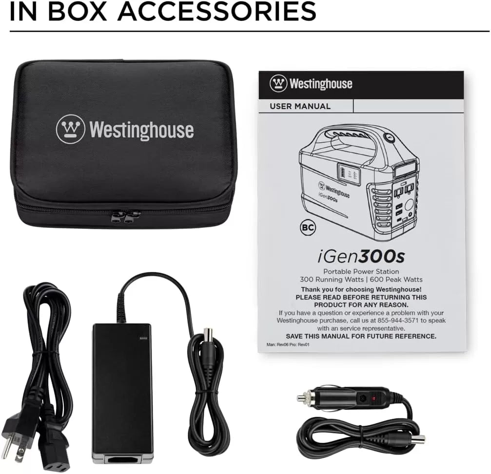 Westinghouse 155Wh 150 Peak Watt Portable Power Station and Solar Generator, Pure Sine Wave AC Outlet, Backup Lithium Battery for Camping, Home, Travel, Indoor/Outdoor Use (Solar Panel Not Included)