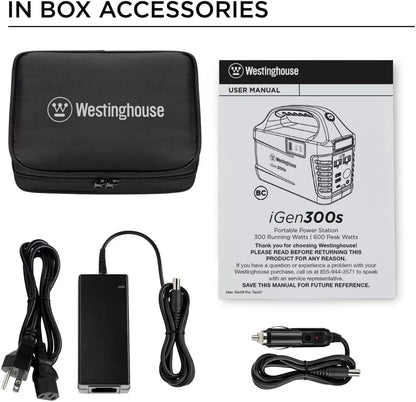 Westinghouse 155Wh 150 Peak Watt Portable Power Station and Solar Generator, Pure Sine Wave AC Outlet, Backup Lithium Battery for Camping, Home, Travel, Indoor/Outdoor Use (Solar Panel Not Included)