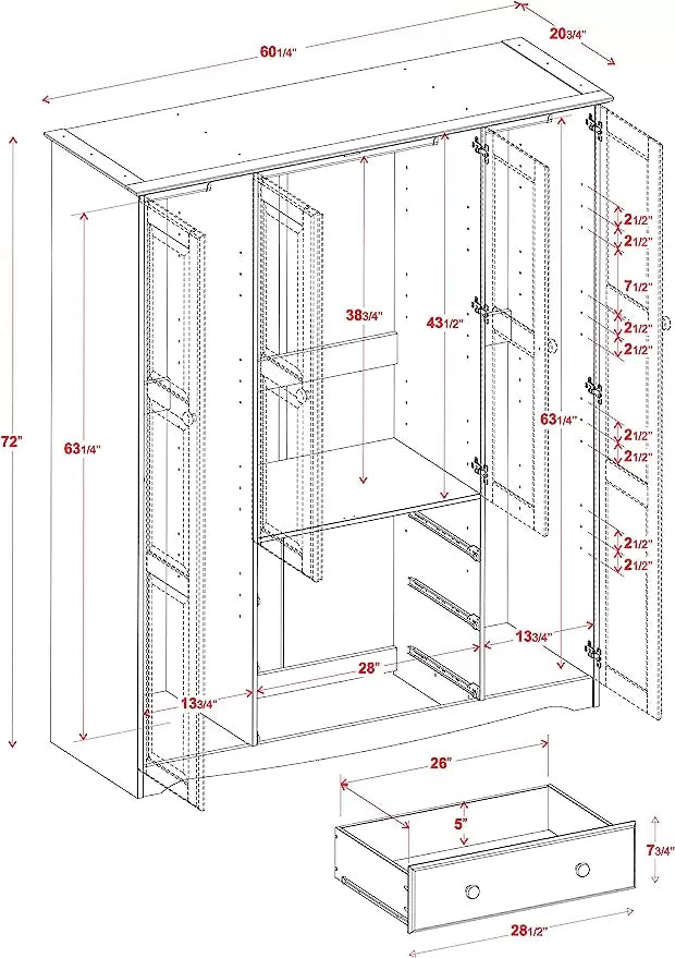 Sonoma 100% Solid Wood Family Wardrobe