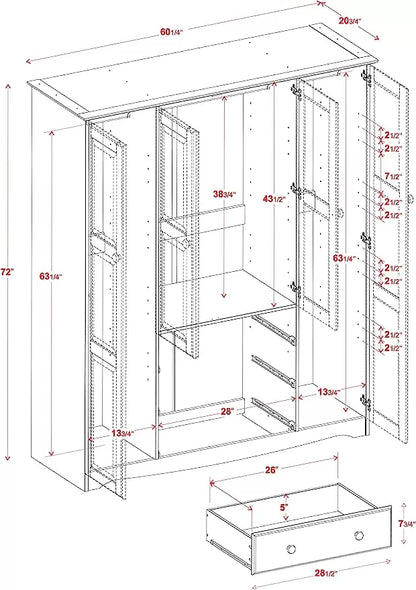 Sonoma 100% Solid Wood Family Wardrobe