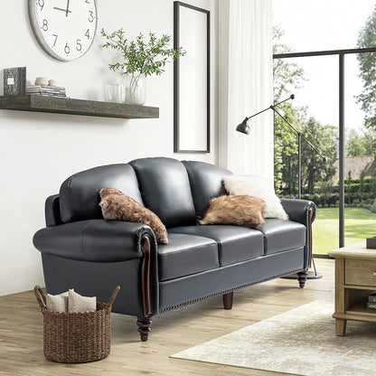 Christoph 84" Genuine Leather Sofa