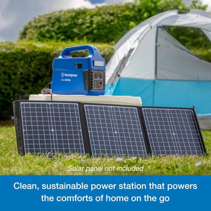 Westinghouse 155Wh 150 Peak Watt Portable Power Station and Solar Generator, Pure Sine Wave AC Outlet, Backup Lithium Battery for Camping, Home, Travel, Indoor/Outdoor Use (Solar Panel Not Included)