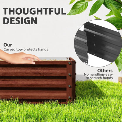 Outsunny Raised Garden Bed Box with Weatherized Steel Frame for Vegetables, Flowers, Plants and Herbs