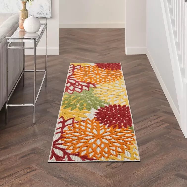 Miraloma Green/Red/Orange Indoor/Outdoor Rug