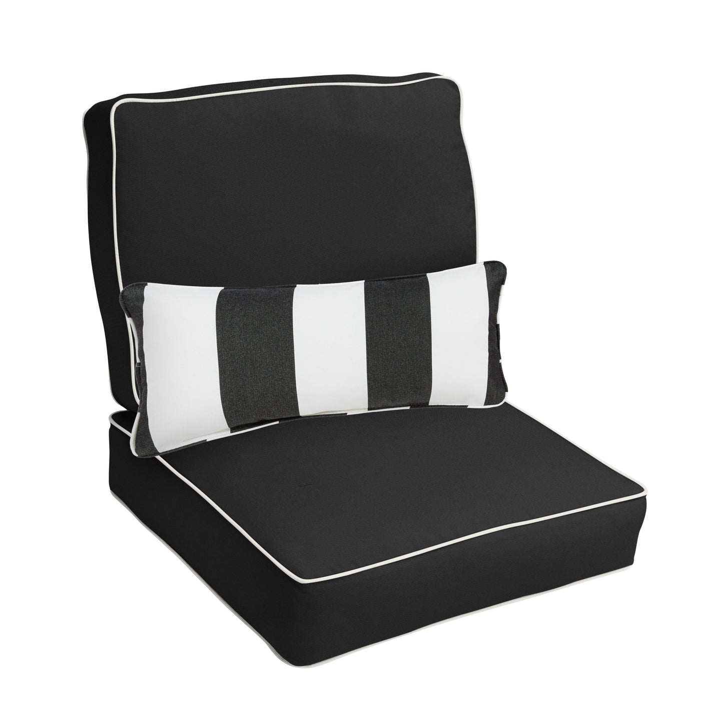 Sorra Home Oakley Sunbrella Solid Indoor/ Outdoor Corded Chair Cushion Set and Lumbar Pillow