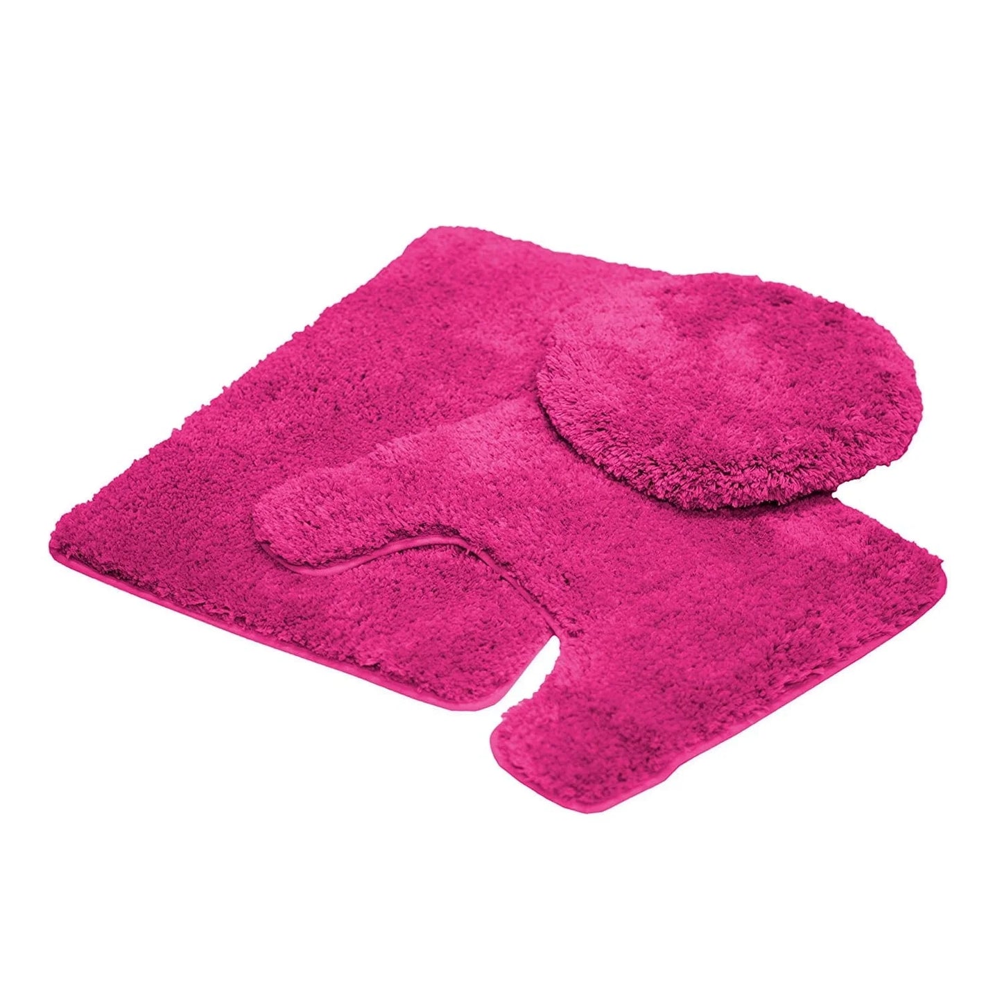 Queen Mary 3 Piece Bathroom Rug Set, Luxury Soft Plush Bath Mat, Contour Rug, Lid Cover, Non-Slip