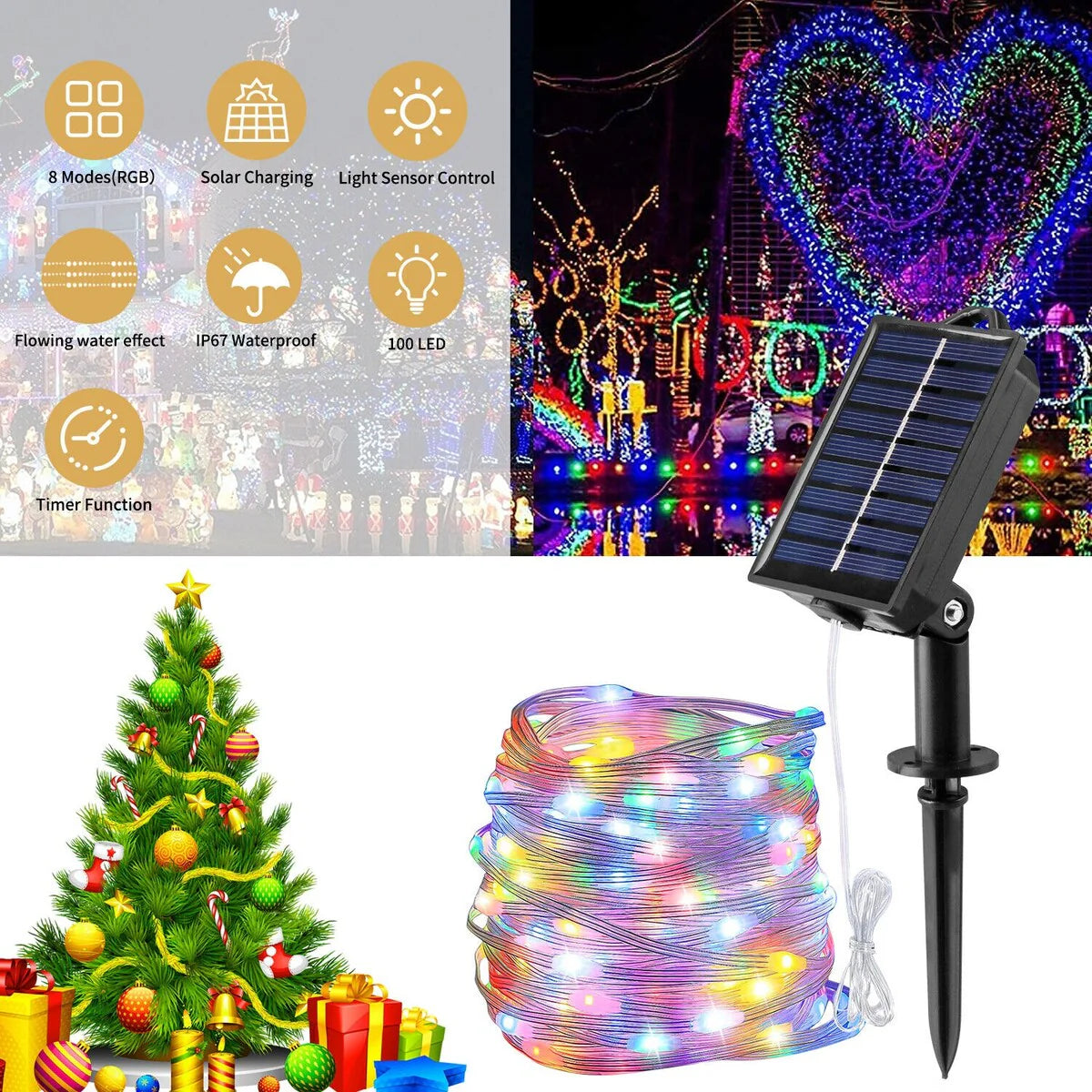 Solar LED Fairy String Lights for Outdoor Garden Decor