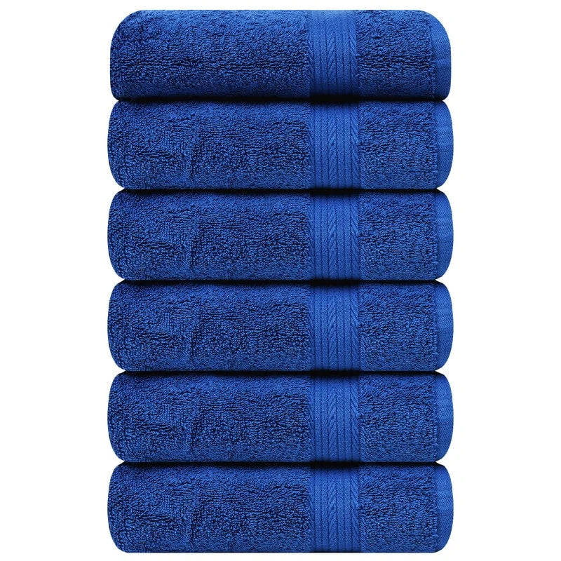 Superior Cotton 600 GSM Hand Towels 18x28 Inch by Ample Decor - 6 Pcs