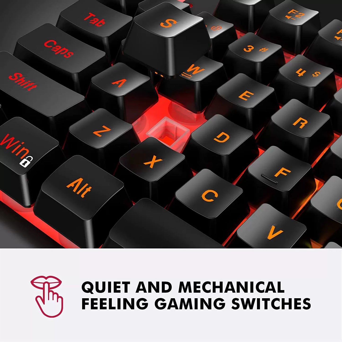 NPET K10 Wired Gaming Keyboard, LED Backlit, Spill-Resistant Design, Multimedia Keys, Quiet Silent USB Membrane Keyboard for Desktop, Computer, PC (Black)