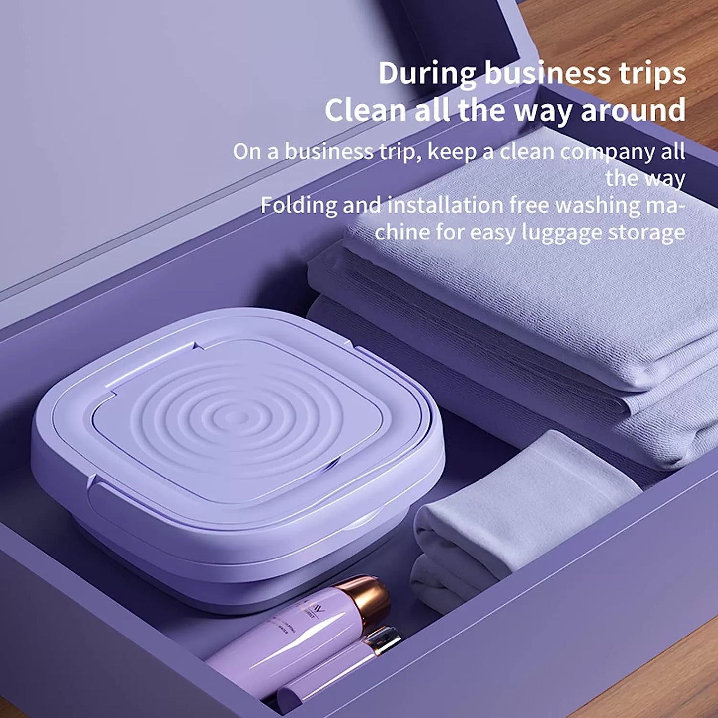 Portable Washing Machine, High Capacity Mini Washer with 3 Modes Deep Cleaning Half Automatic Washt, Foldable Washing Machine with Soft Spin Dry for Socks, Baby Clothes, Towels, Delicate Items (Purple)