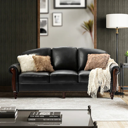 Christoph 84" Genuine Leather Sofa