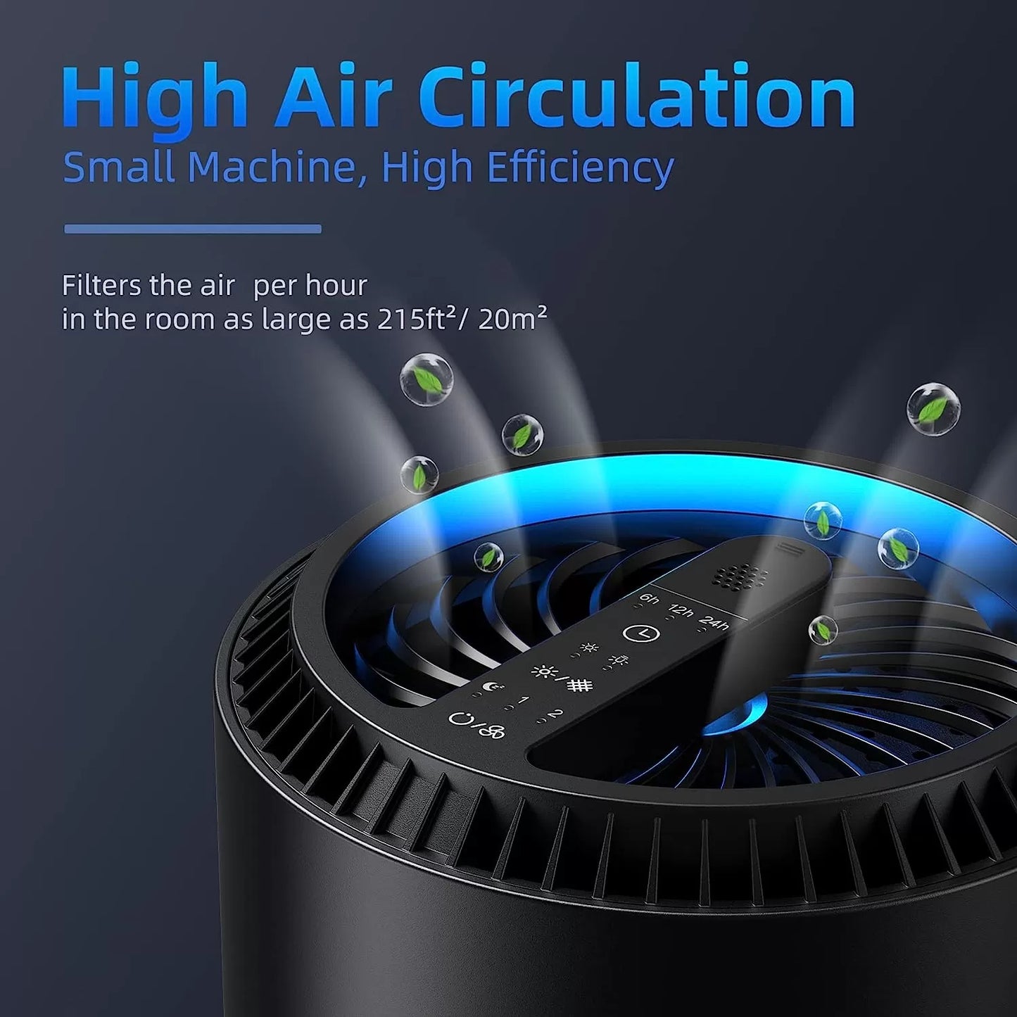 AROEVE Air Purifiers for Home, HEPA Air Purifiers Air Cleaner For Smoke Pollen Dander Hair Smell Portable Air Purifier with Sleep Mode Speed Control For Bedroom Office Living Room, MK01- White