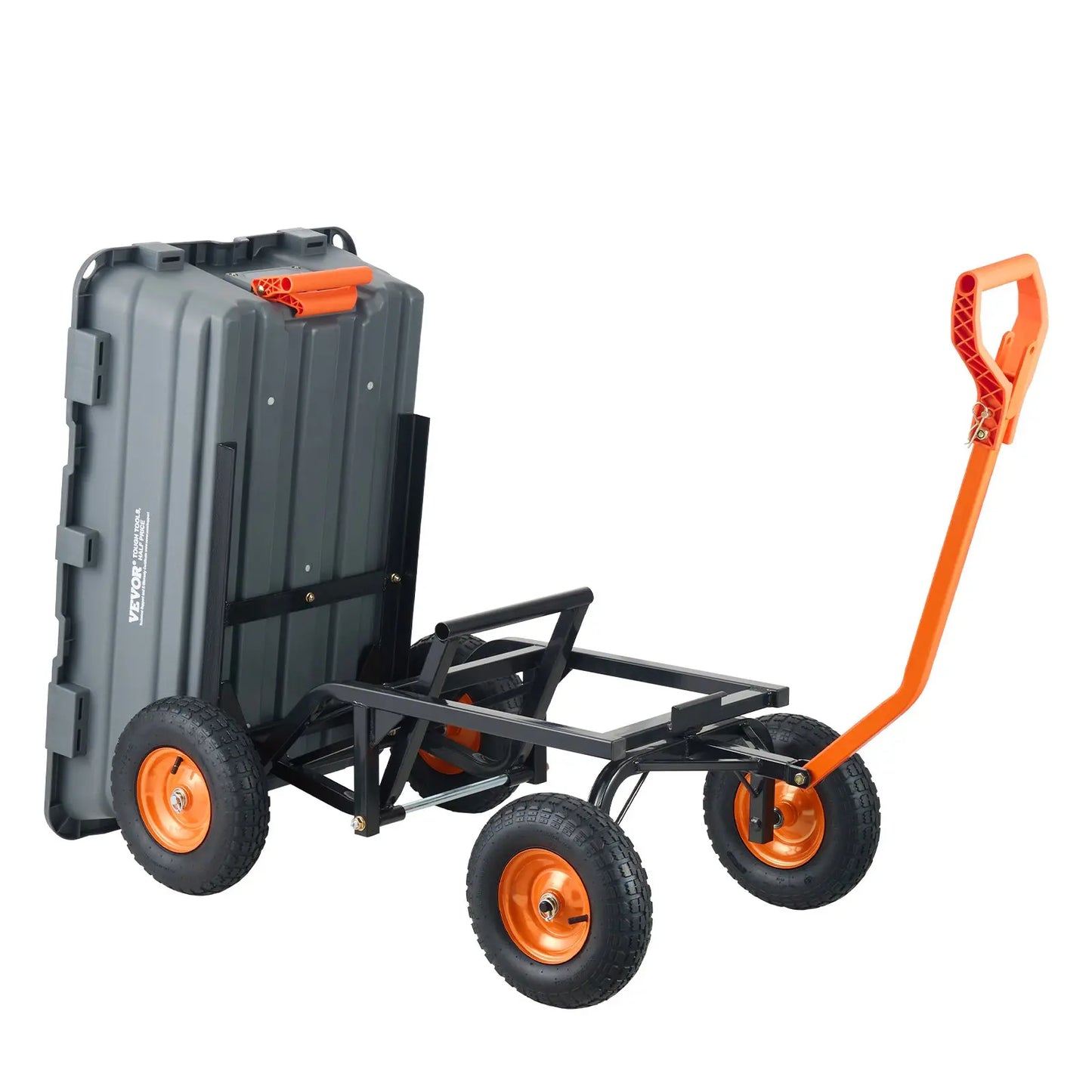 VEVOR Poly Garden Dump Cart with Easy to Assemble Steel Frame, TikTokShopBlackFriday, 2-in-1 Convertible Handle, 13 Inch Tires, Max Capacity 1500 lbs, Utility Wheelbarrow Productivity Yard