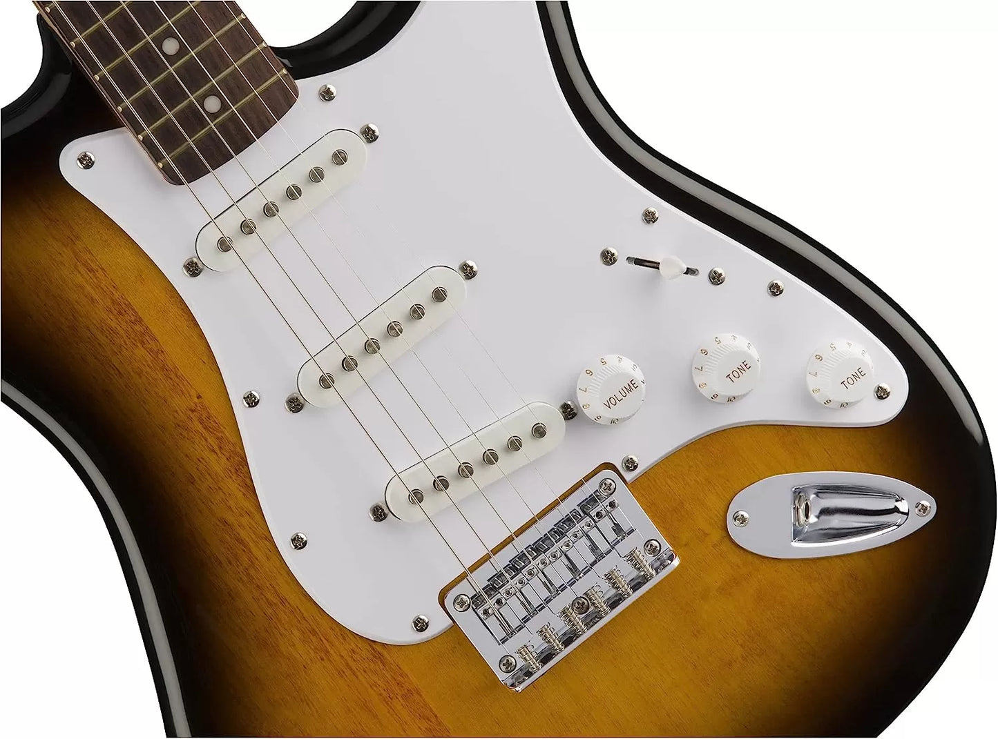 Fender Squier Stratocaster - Sunburst Bundle with Frontman 10G Amp, Gig Bag, Instrument Cable, Tuner, Strap, Picks, Fender Play Online Lessons, Instructional Book, and Austin Bazaar Instructional DVD