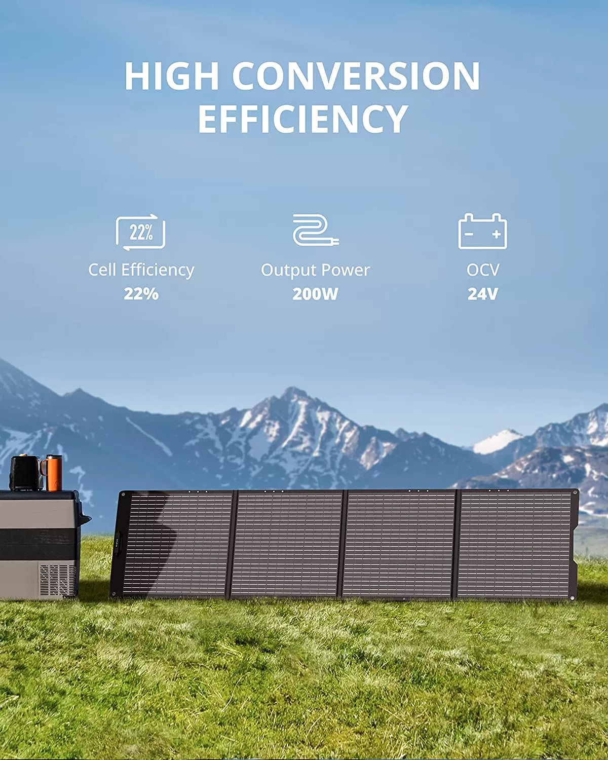 GROWATT Portable Power Station Generators: VITA550 Solar Generator (Solar Panel Optional) with 538Wh LiFePO4 Battery,1 Hour Fast Charging, 600W (1200W Surge) Output for Outdoor Camping/RVs/Home Use