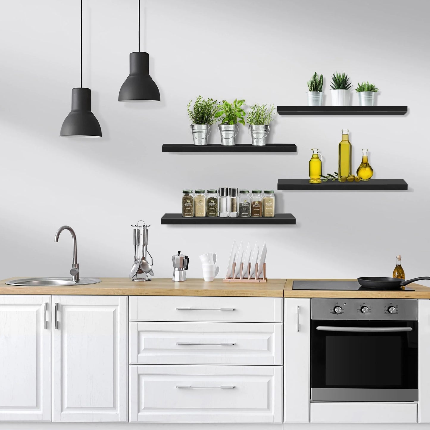 Sorbus Floating Wall Shelves Wall Mounted (4 Pack)
