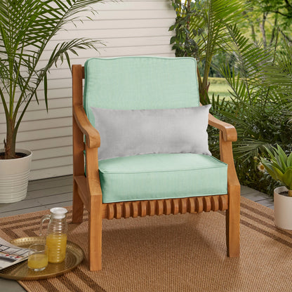 Sorra Home Oakley Sunbrella Solid Indoor/ Outdoor Corded Chair Cushion Set and Lumbar Pillow
