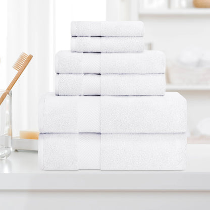 Superior Soft and Absorbent Zero Twist Cotton 6-piece Towel Set