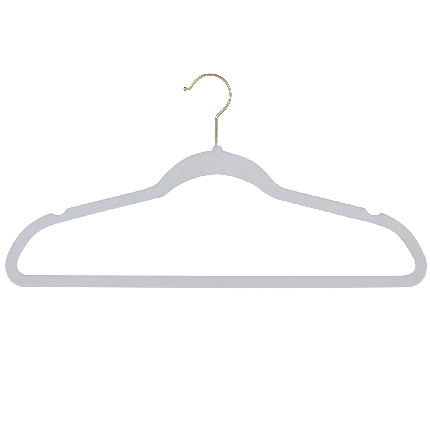 Simplify 25 Pack Slim Velvet Gold Hook Hangers - 17.7" x 9"