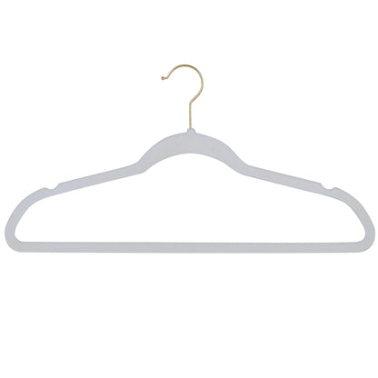 Simplify 25 Pack Slim Velvet Gold Hook Hangers - 17.7" x 9"