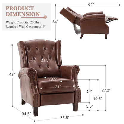Ryland Genuine Leather Manual Recliner