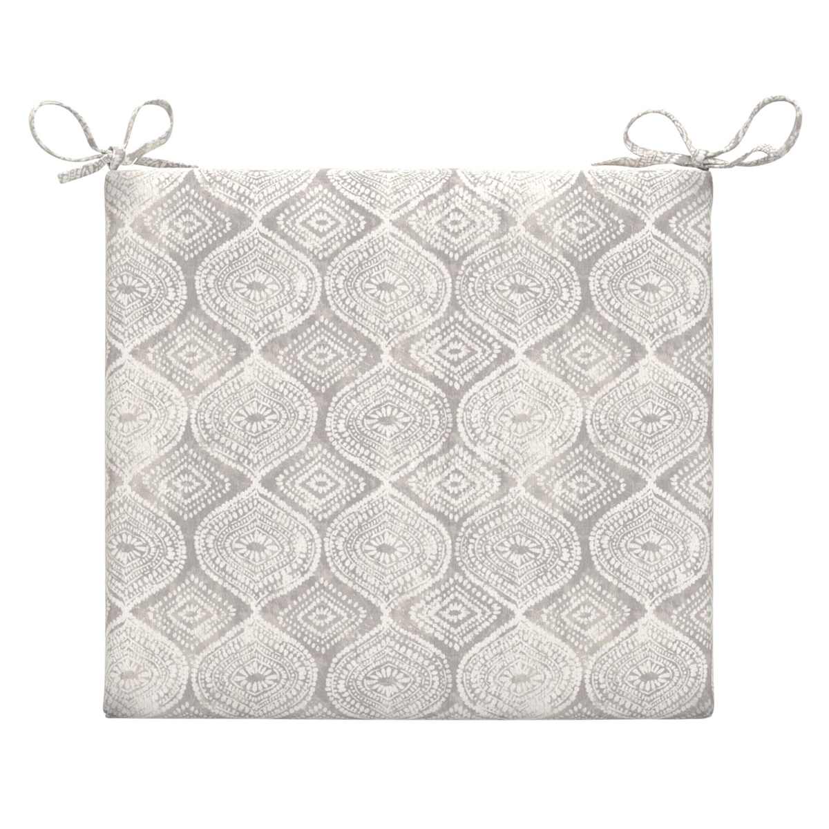 Grey Patna Geo Outdoor Square Seat Cushion