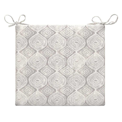 Grey Patna Geo Outdoor Square Seat Cushion