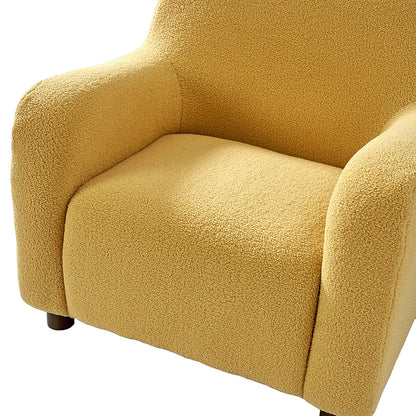 Heinrich 35" Wide Boucle Upholstered Armchair  with Solid Wood Legs