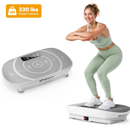 Merach Slim Vibration Plate Exercise Machine with Lymphatic Drainage Feature Compact Design Fitness Home Gym Equipment Whole Body Workout Vibrations